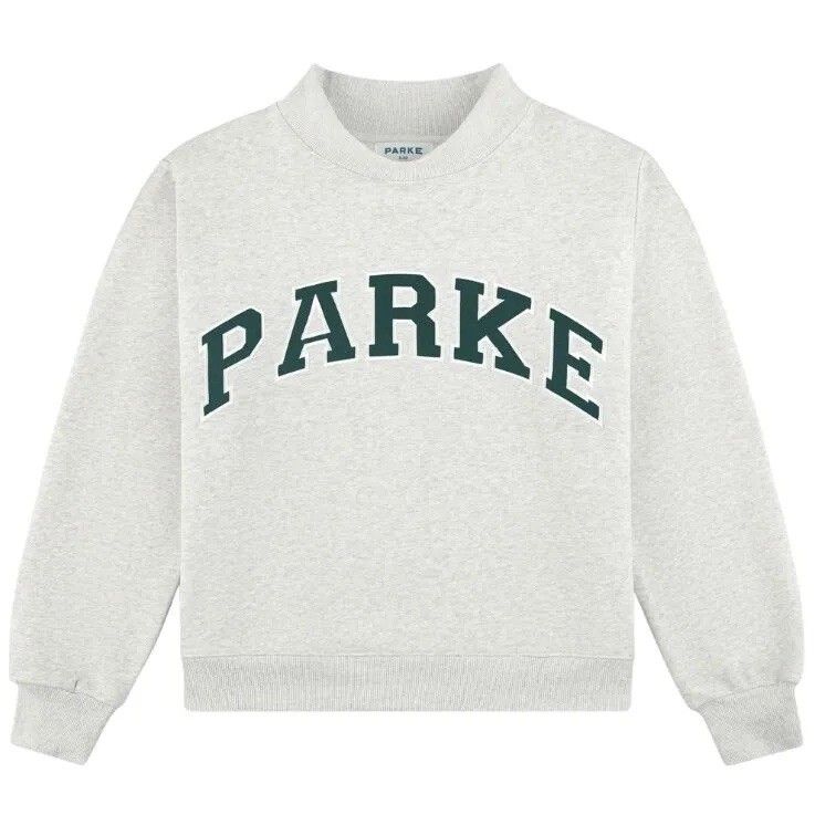 Parke Cities Varsity Mock Neck Pullover Sweatshirt New York Grey Green Rare L/Xl